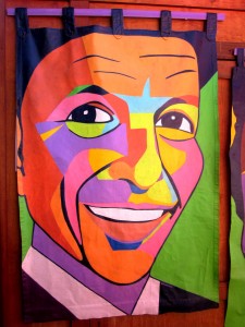 Frank Sinatra Banner at the Acorn Gallery Idyllwild. 38 x 54 inches.